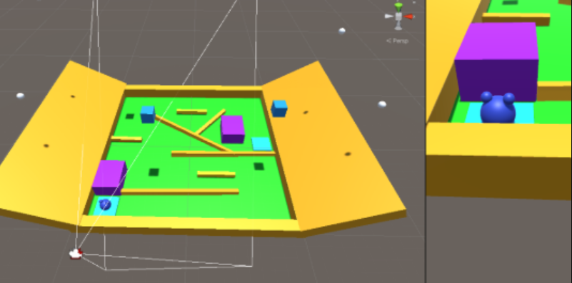 A level from the physics puzzle game showing various blocks and objects arranged in a challenging layout.